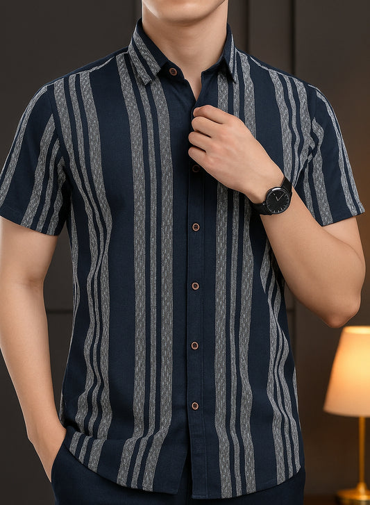 Vintage Royvante Riviera Woven Stripe Shirt