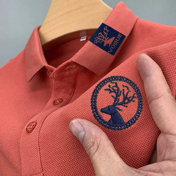 Stag Crest Embroidered Polo T-Shirt