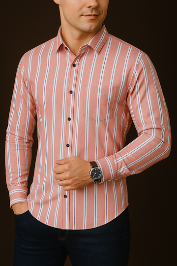 Vintage Pink Pinstripe Cotton Shirt