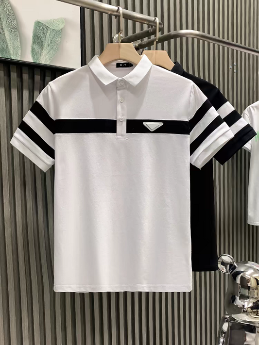 Bold Stripe Luxe Polo